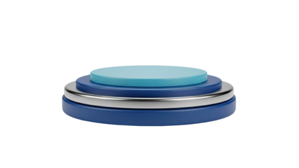 Tiered Circular Display Platform with Blue and Silver Tones