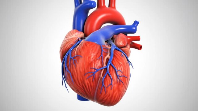 Heartbeat Variability Animation Showing Rhythm Shifts in Red and Blue Clean Detailed Anatomical Heartbeat Variability