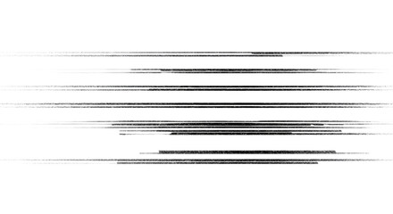 Monochrome abstract background with precise horizontal black lines of varied thickness and density, overlaid with fine granular texture and speckles, creating a deliberate distressed static glitch