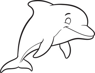 Naklejka premium silhouette of clean vector of Finny dolphin isolated on white background