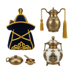 Collection of ornate ceremonial items