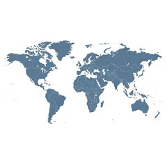 Obraz premium World map highlighting continents