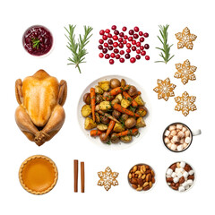 Holiday feast with traditional dishes