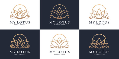 Elegant lotus logo luxury minimalist style