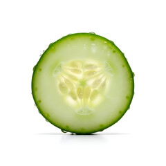 Cross section of a fresh cucumber