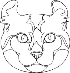 Abstract cat face line drawing © MST MAJADA