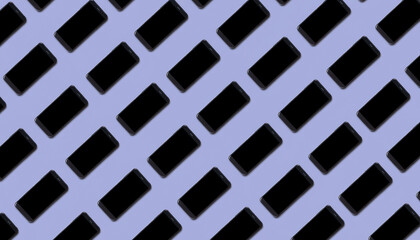 Geometric pattern viewed through a grid with blue and black contrasting colors