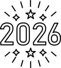 2026 icon symbolizing the upcoming year, future planning, goals, and new beginnings