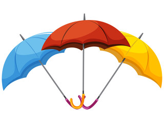 Colorful umbrella icon representing rain protection, weather safety, insurance concept, seasonal accessory and outdoor design