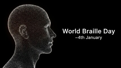 Obraz premium A digital illustration of a man's face in braille for World Braille Day