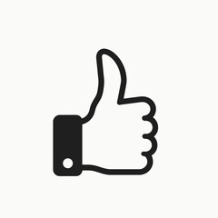Hand showing thumbs up gesture in minimalist graphic design  