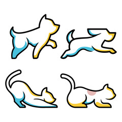 Line art Pet logo design. Suitable for vet care clinic or pet shop.