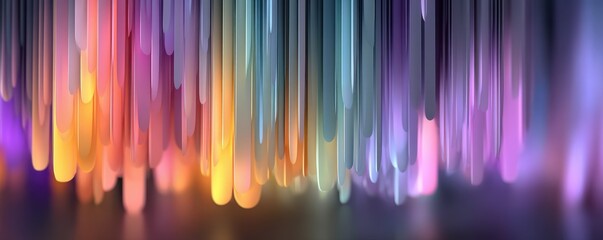 Vibrant purple and blue gradient with glowing vertical light bars, abstract background for creative projects