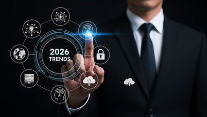 Future Technology Concept 2026 AI Innovation and Mobile Digital Growth