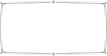 Sketchy vintage rectangular border with classic filigree elements