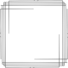 Overlapping square frame stack. Minimalist geometric vector element.