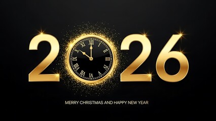 Countdown to a glittering 2026 New Year and Christmas festivities with this elegant design