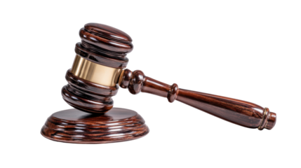 Gavel and sound block representing law, justice, courtroom proceedings, auction decisions, judgment, and authority