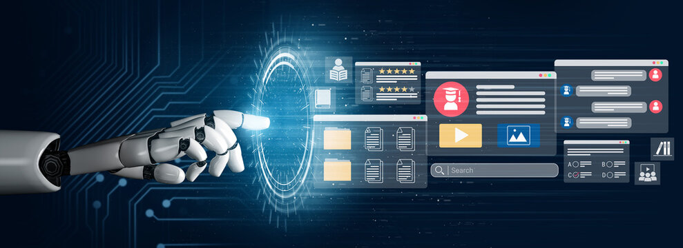 AI managing and analyzing digital learning data, personalizing lessons and evaluating student progress in e-learning platforms Parse