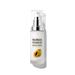 Cosmetic product bottle with pump, papaya skincare