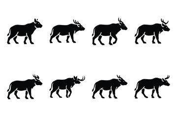 Obraz premium wildlife conservation icon silhouette set