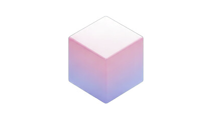 Gradient Cube Isolated on White Background