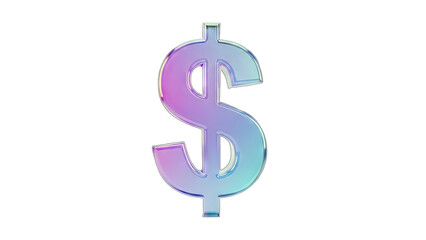 Gradient Dollar Sign Isolated on White Background