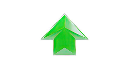 Green Arrow Pointing Up on White Background