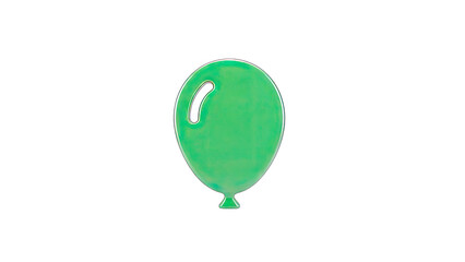 Green Balloon Isolated on White Background