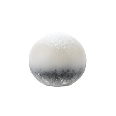 Soap ball with black seeds on white background