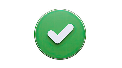 Green Check Mark Icon on White Background