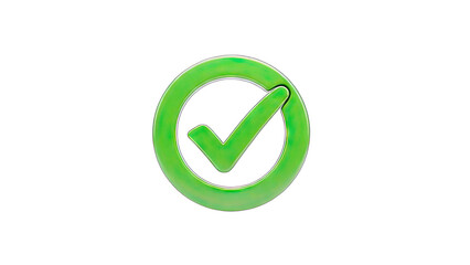 Green Check Mark in Circle: Approval Concept