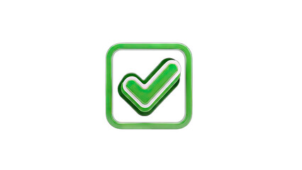 Green Check Mark in Square: Approval Concept