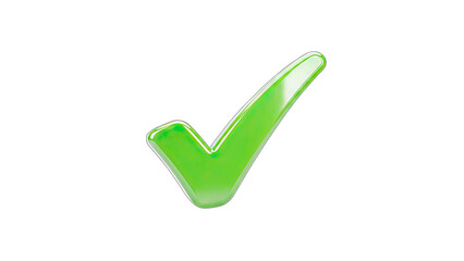 Green Check Mark Isolated on White Background