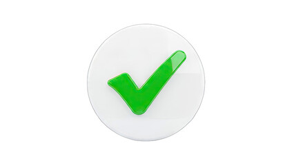 Green Check Mark on White Circle - Approval Concept