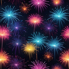 Fototapeta premium Firework Night Party Decor