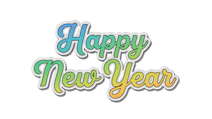 Fototapeta premium A colorful graphic design with happy new year text on a black background