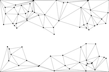 Fototapeta premium White background with low poly digital lines connection. Abstract white blue digital technology futuristic communication high tech concept background. Technology dots lines connect network background.