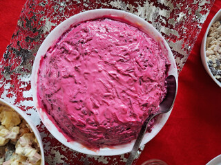 Herring salad with beets