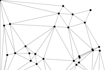 Fototapeta premium White background with low poly digital lines connection. Abstract white blue digital technology futuristic communication high tech concept background. Technology dots lines connect network background.