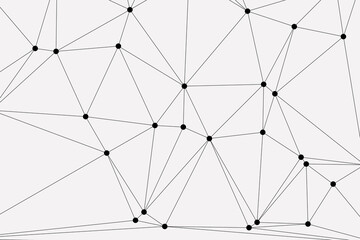 white background with low poly digital lines connection. Abstract white blue digital technology futuristic communication high tech concept background. Technology dots lines connect network background.