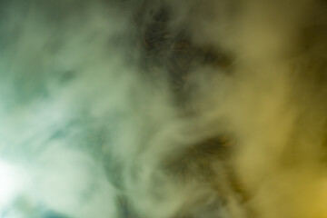 Roasted Coffee Beans with Steam and Haze Background