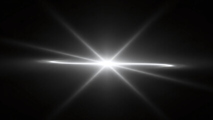Bright white light rays emanating from a central point against a dark background with a starburst effect