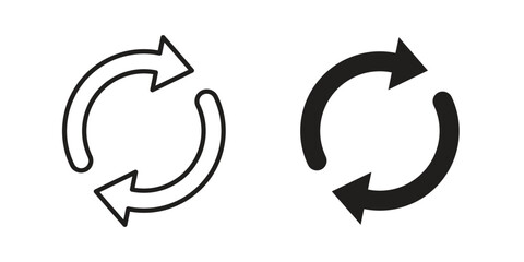 Repeat icons. doodles vector. icon set in line strokes