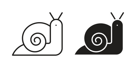 Snail icons. doodles vector. icon set in line strokes © Ranveer