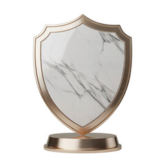sophisticated marble shield trophy with polished gold base