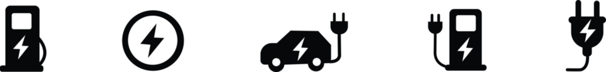 Car charging point icon. Electric plug symbol. Electricity sign. Electric car icon.
