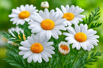 Fototapeta premium Daisy flowers blooming in a spring garden