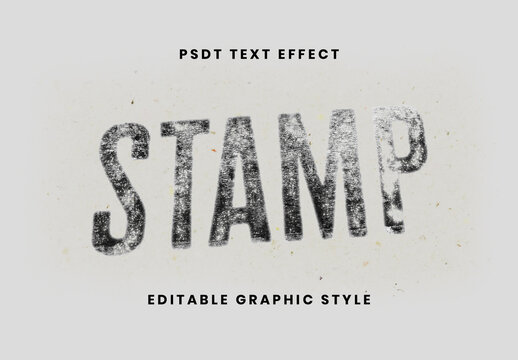 Black Printed Stamp Text Effect Grunge Distressed Ink Font