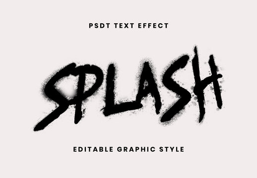 Black Abstract Splash Inky Text Effect Grunge Spray Paint Font
